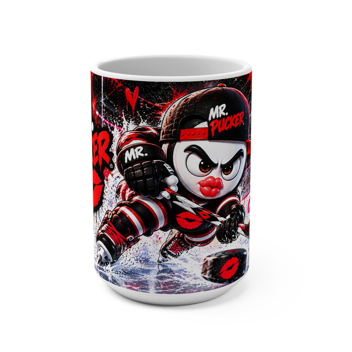 Mr. Pucker Hockey Mascot 15oz Mug