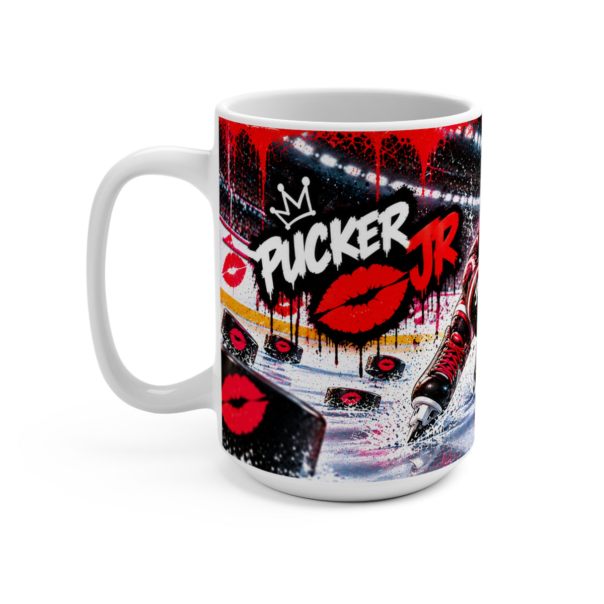 15oz Fierce Hockey Pucker Jr Mug – Retro Rink Mascot Coffee Cup